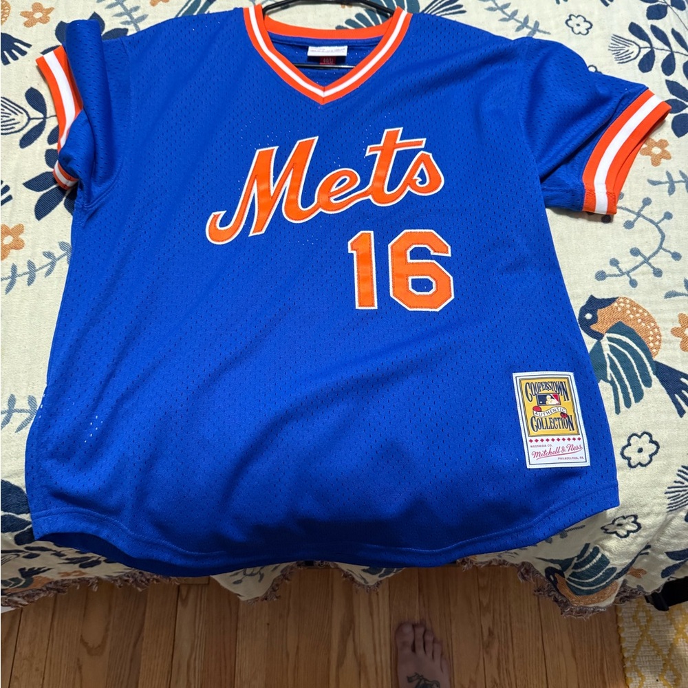 Blue Mets Jersey with Orange Accents
